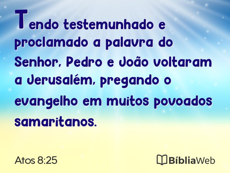 Atos 8:25 em imagem para compartilhar
