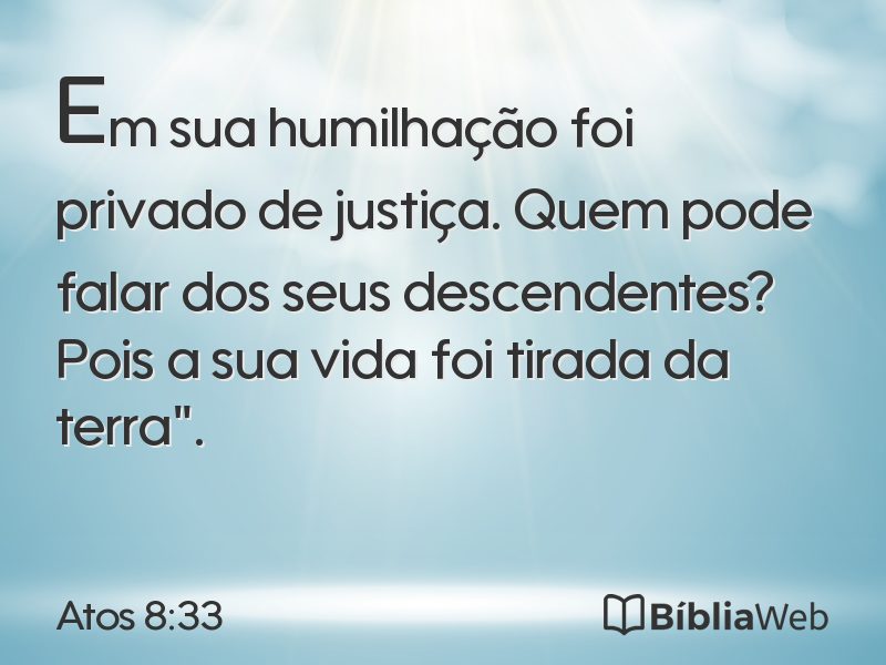Atos 8:33 em imagem para compartilhar