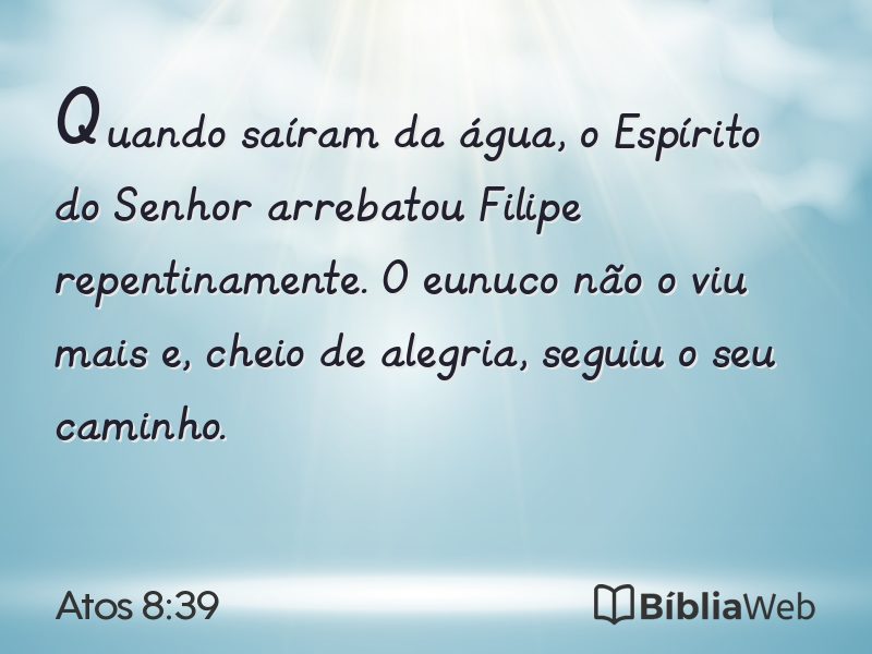 Atos 8:39 em imagem para compartilhar