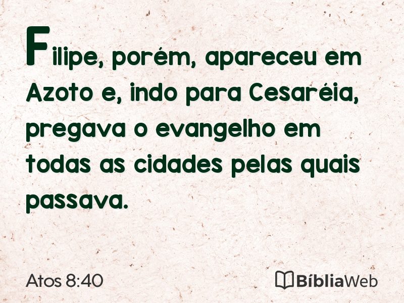 Atos 8:40 em imagem para compartilhar