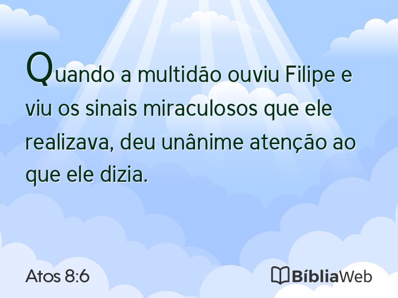 Atos 8:6 em imagem para compartilhar