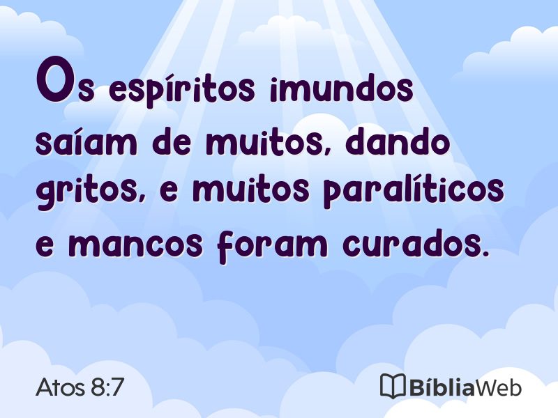 Atos 8:7 em imagem para compartilhar