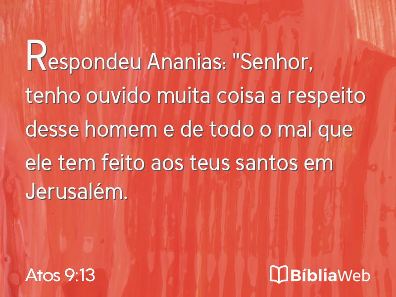 Atos 9:13 em imagem para compartilhar