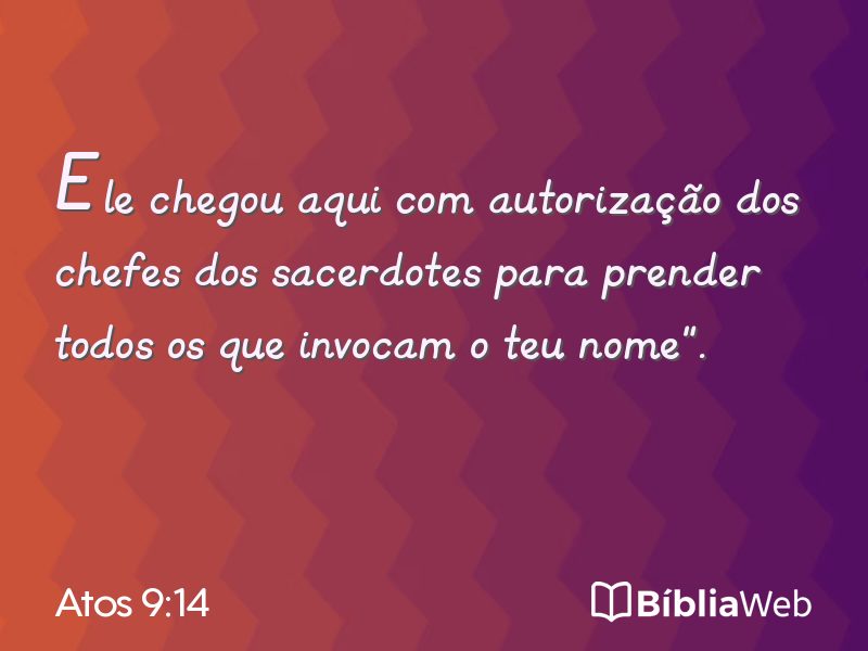 Atos 9:14 em imagem para compartilhar