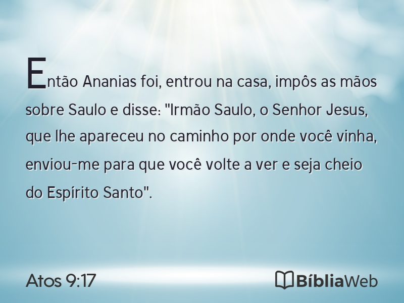 Atos 9:17 em imagem para compartilhar