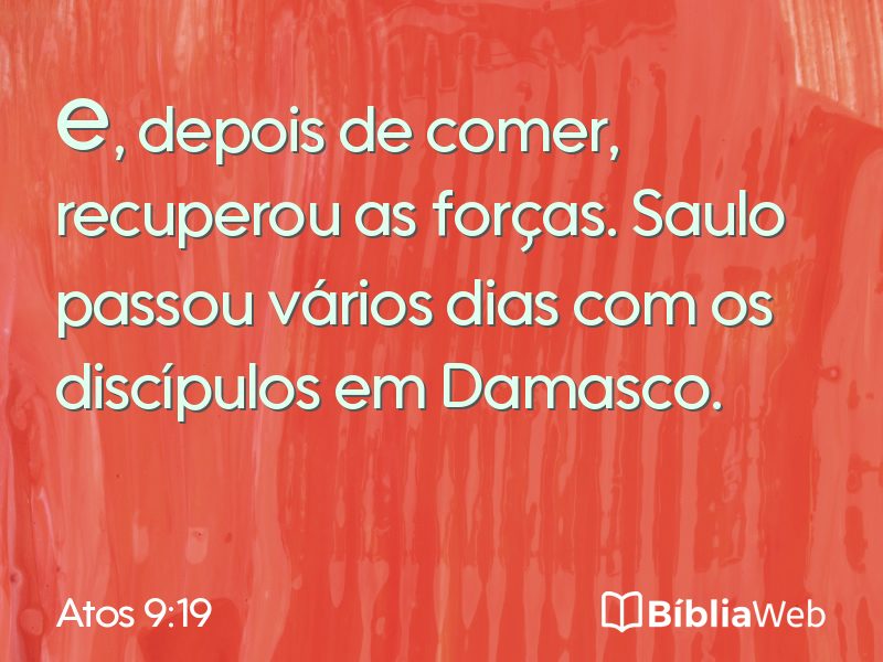 Atos 9:19 em imagem para compartilhar