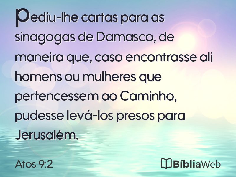 Atos 9:2 em imagem para compartilhar