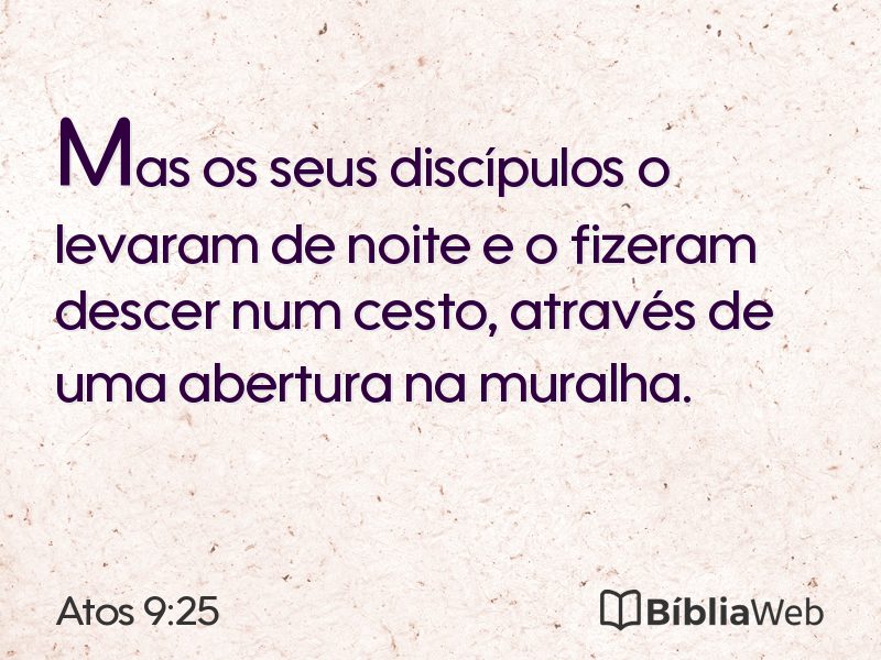 Atos 9:25 em imagem para compartilhar