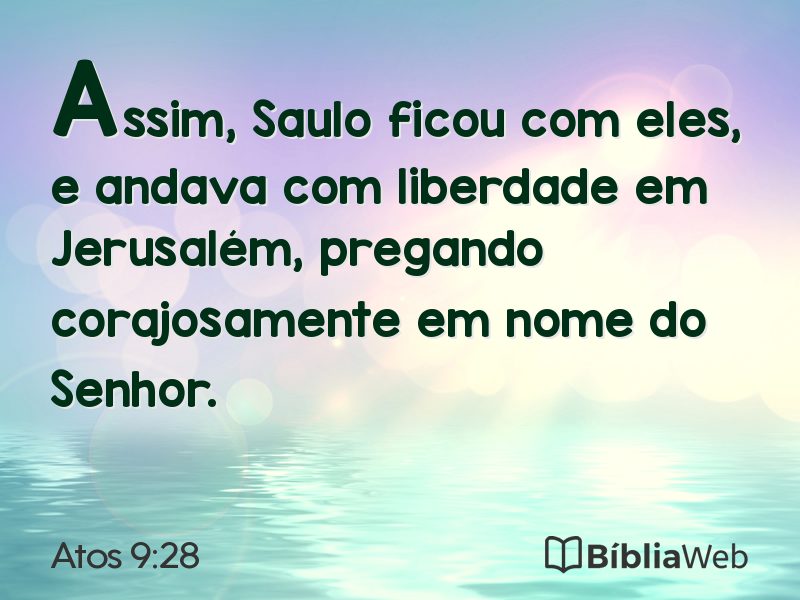 Atos 9:28 em imagem para compartilhar