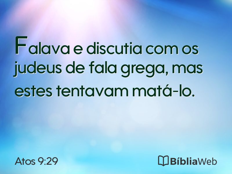 Atos 9:29 em imagem para compartilhar