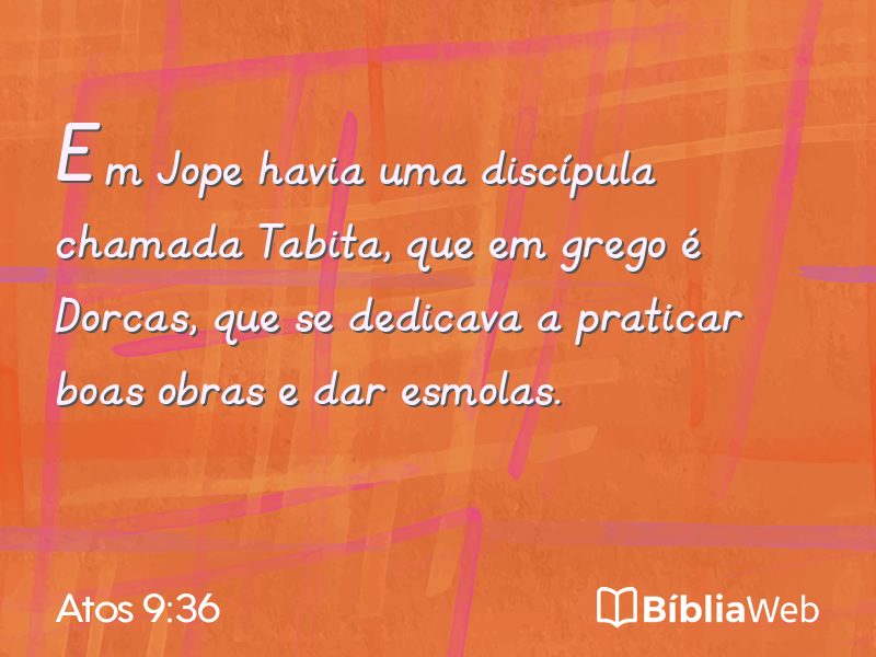 Atos 9:36 em imagem para compartilhar