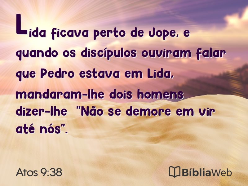 Atos 9:38 em imagem para compartilhar
