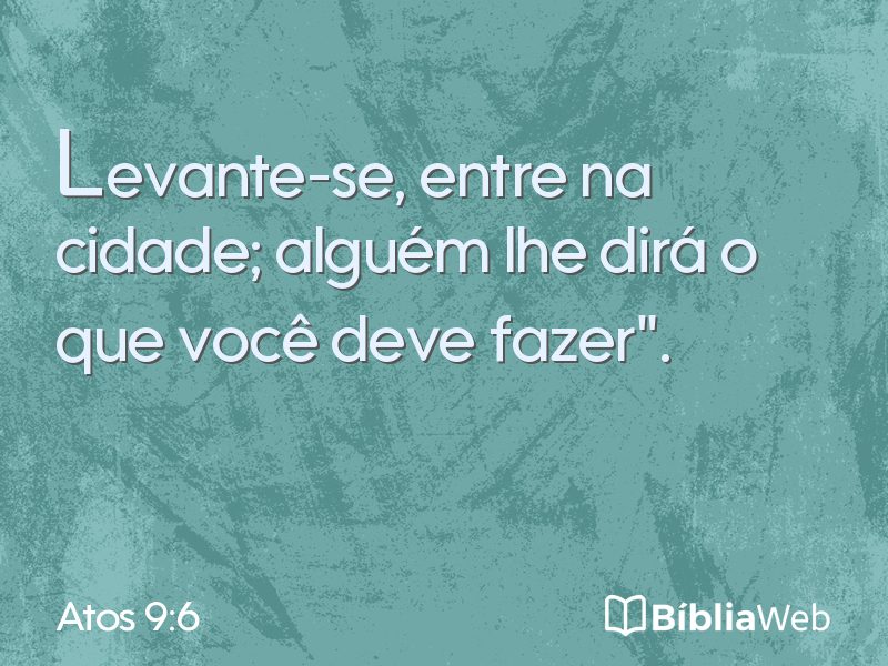 Atos 9:6 em imagem para compartilhar