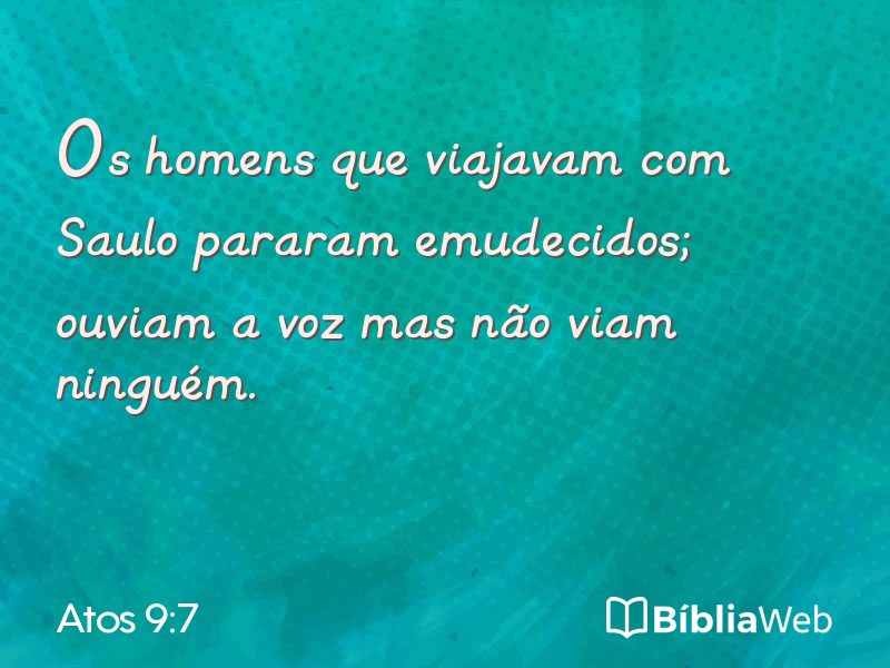 Atos 9:7 em imagem para compartilhar