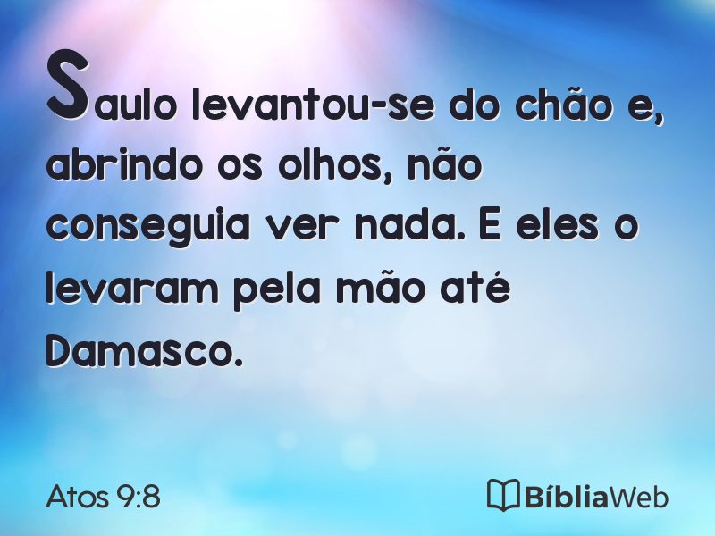 Atos 9:8 em imagem para compartilhar