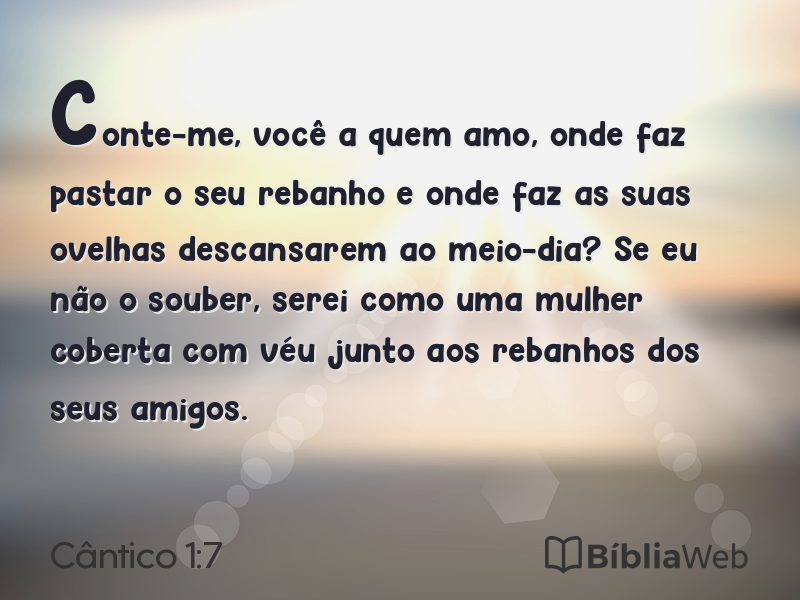 Cântico 1:7 em imagem para compartilhar