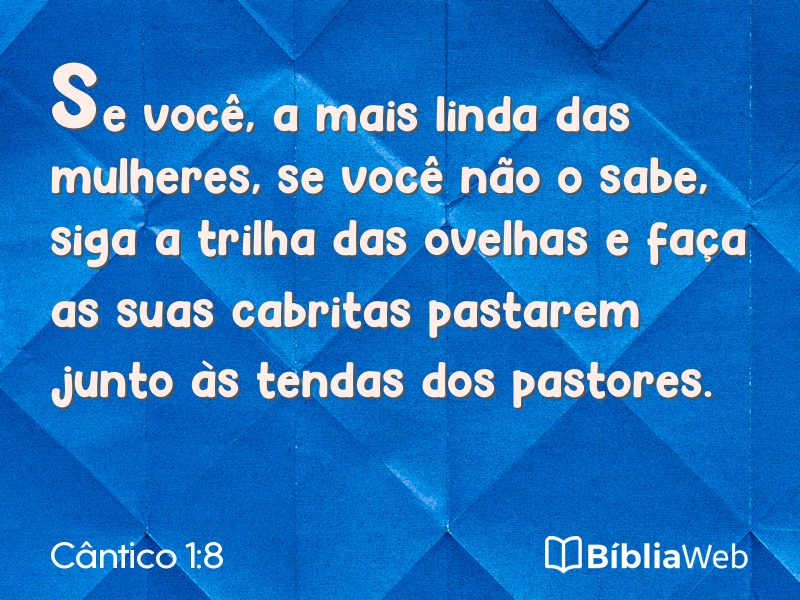 Cântico 1:8 em imagem para compartilhar