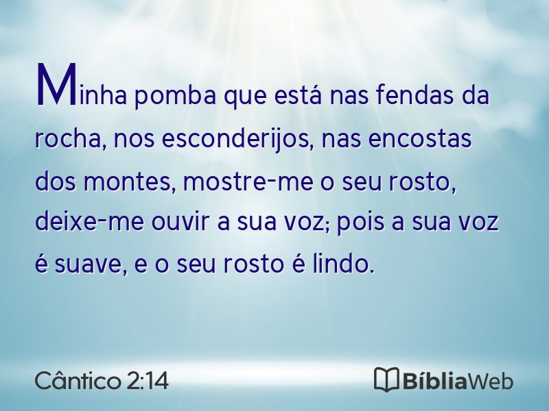 Cântico 2:14 em imagem para compartilhar