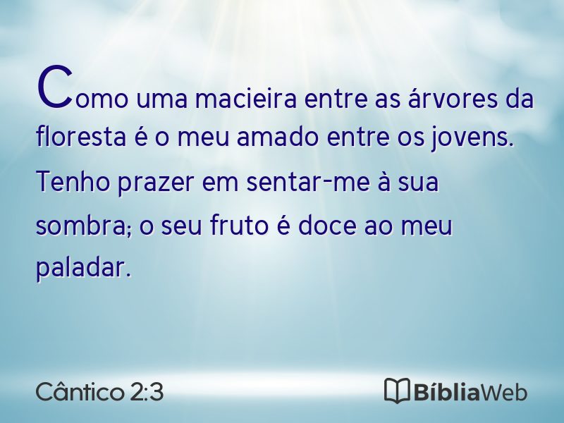 Cântico 2:3 em imagem para compartilhar