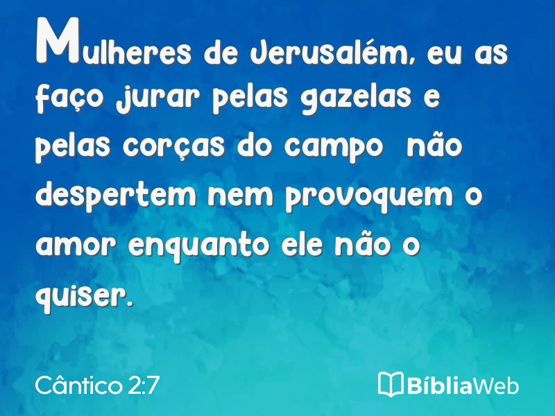 Cântico 2:7 em imagem para compartilhar