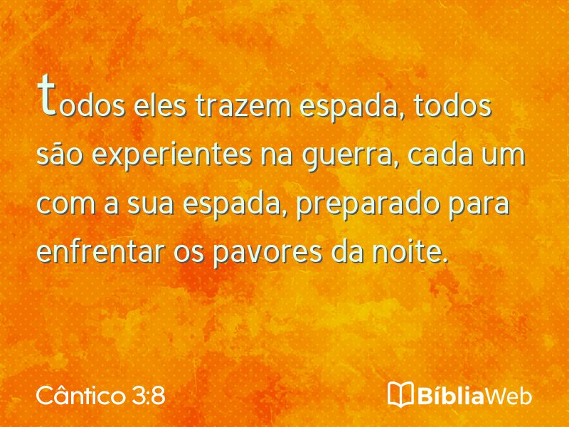 Cântico 3:8 em imagem para compartilhar