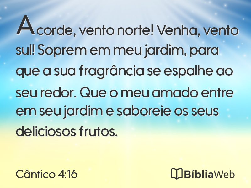 Cântico 4:16 em imagem para compartilhar
