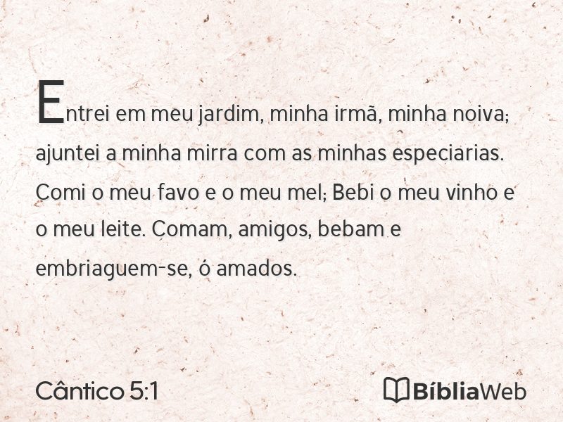 Cântico 5:1 em imagem para compartilhar