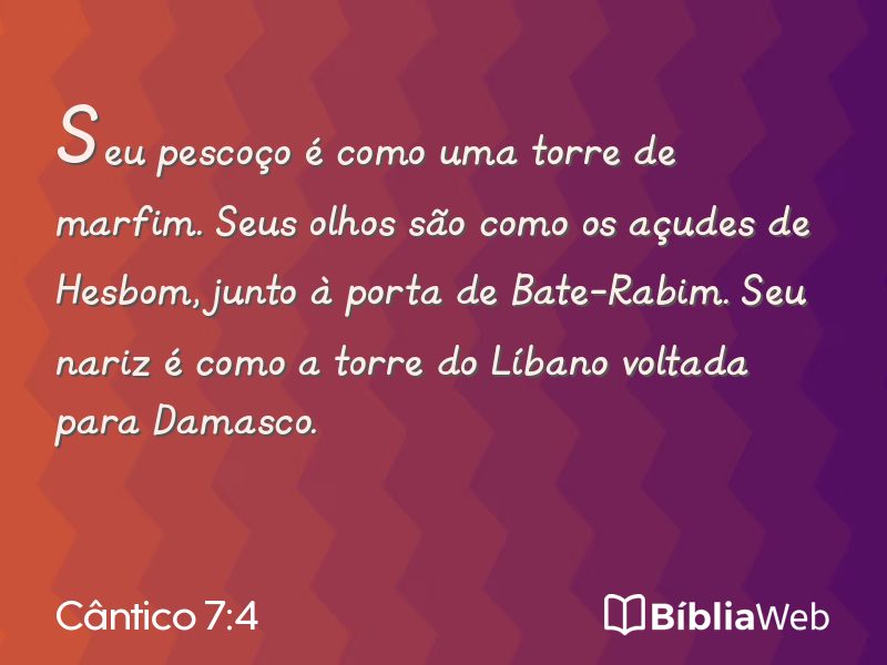 Cântico 7:4 em imagem para compartilhar