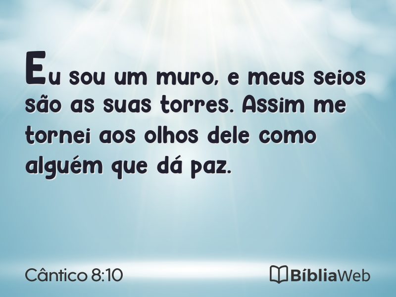 Cântico 8:10 em imagem para compartilhar