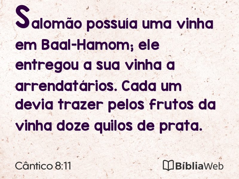 Cântico 8:11 em imagem para compartilhar