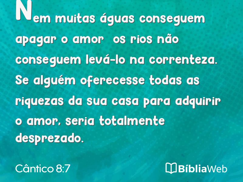 Cântico 8:7 em imagem para compartilhar