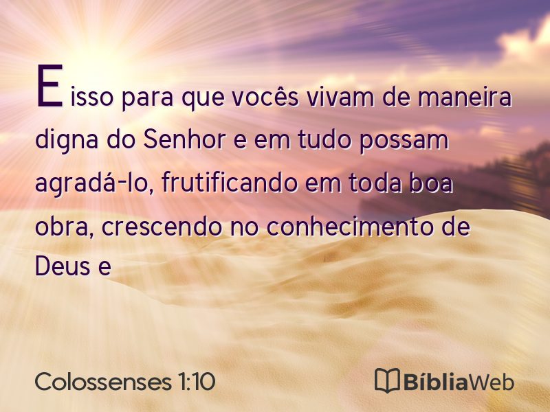 Colossenses 1:10 em imagem para compartilhar