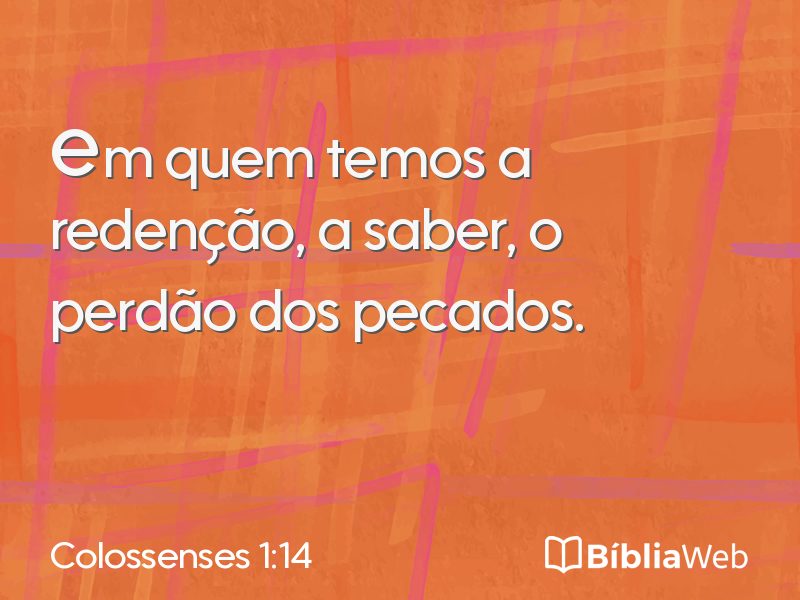 Colossenses 1:14 em imagem para compartilhar