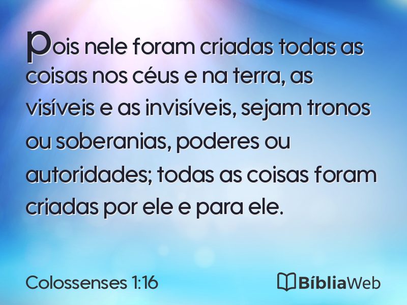 Colossenses 1:16 em imagem para compartilhar