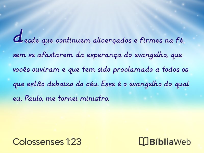 Colossenses 1:23 em imagem para compartilhar