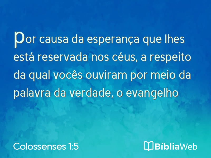 Colossenses 1:5 em imagem para compartilhar
