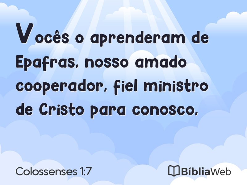 Colossenses 1:7 em imagem para compartilhar