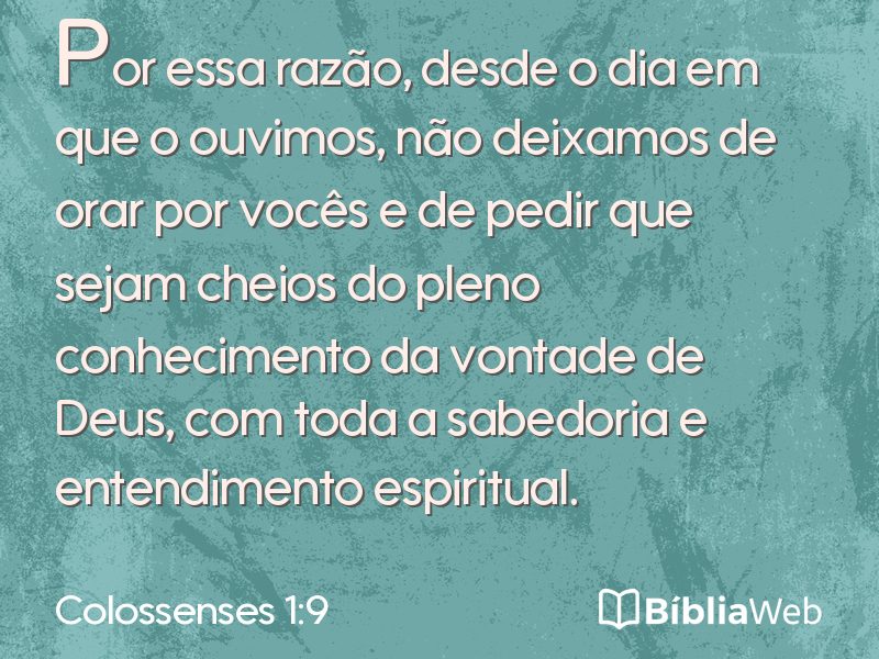Colossenses 1:9 em imagem para compartilhar