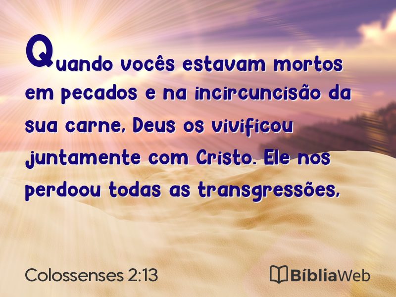 Colossenses 2:13 em imagem para compartilhar