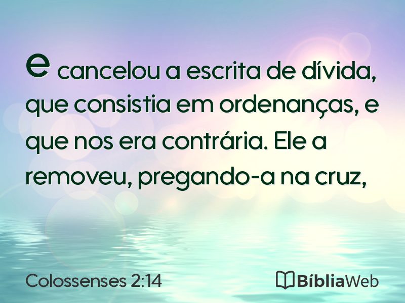 Colossenses 2:14 em imagem para compartilhar