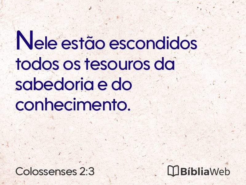 Colossenses 2:3 em imagem para compartilhar