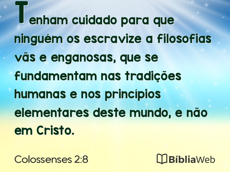 Colossenses 2:8 em imagem para compartilhar