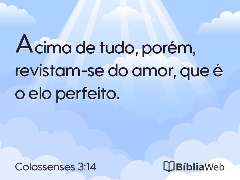 Colossenses 3:14 em imagem para compartilhar