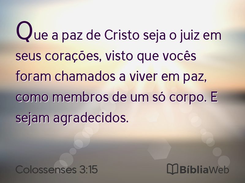 Colossenses 3:15 em imagem para compartilhar