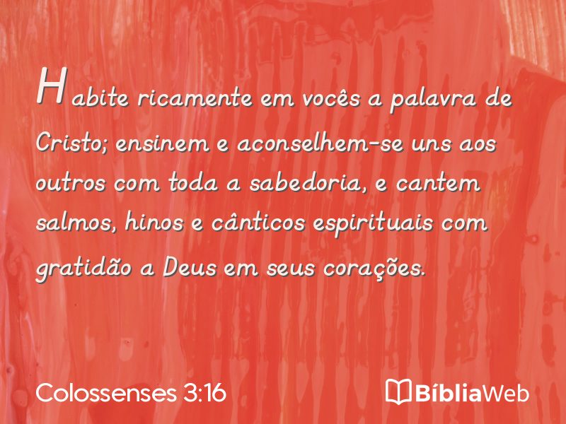 Colossenses 3:16 em imagem para compartilhar
