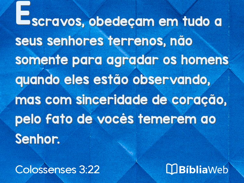 Colossenses 3:22 em imagem para compartilhar