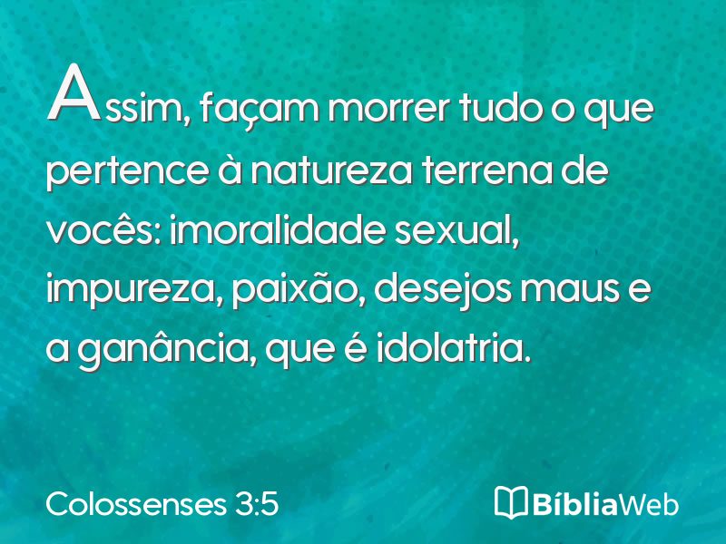 Colossenses 3:5 em imagem para compartilhar