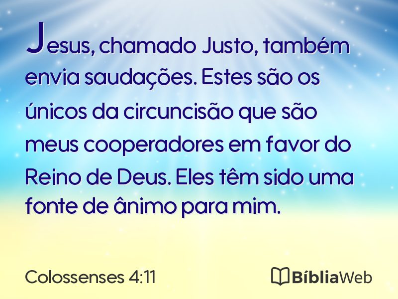 Colossenses 4:11 em imagem para compartilhar