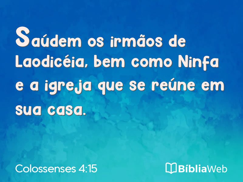 Colossenses 4:15 em imagem para compartilhar