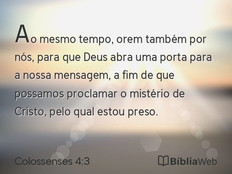 Colossenses 4:3 em imagem para compartilhar